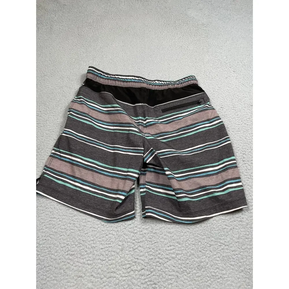 Speedo Mens Size S Striped Swim Trunks